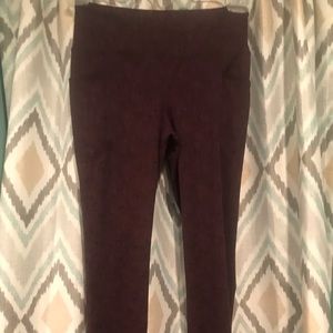 Brand New Members Mark Womans Purple Leggings Side Pockets High Rise Waist Small